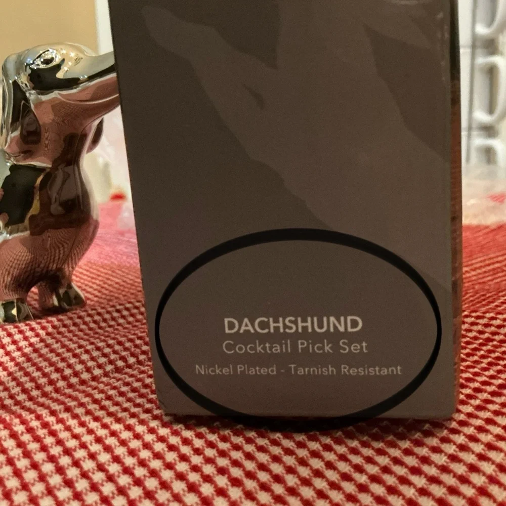 Classic Godinger Dachshund Cocktail Pick and stand Set - Party or decor